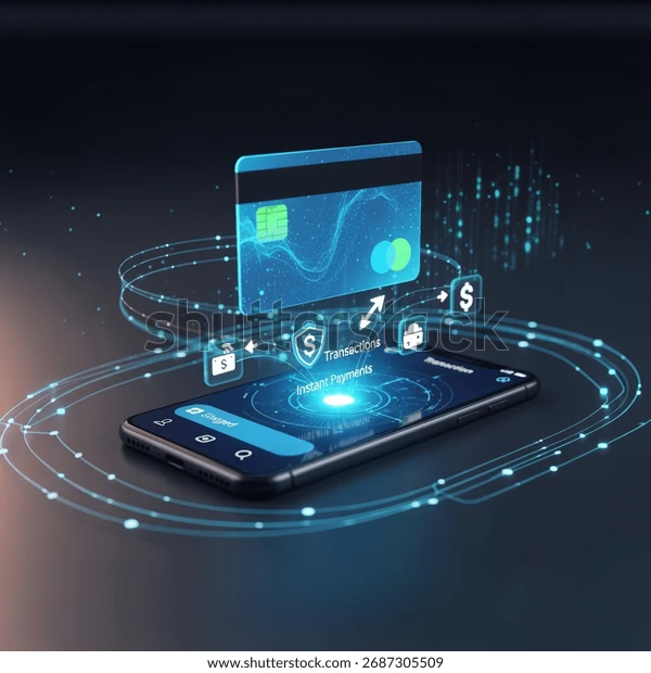 abstract digital payment flow concept 600w 2687305509